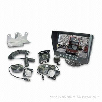 4-channel Video Input Security Camera System, 7-inch Quad Function Rear Monitor with Trailer Cable